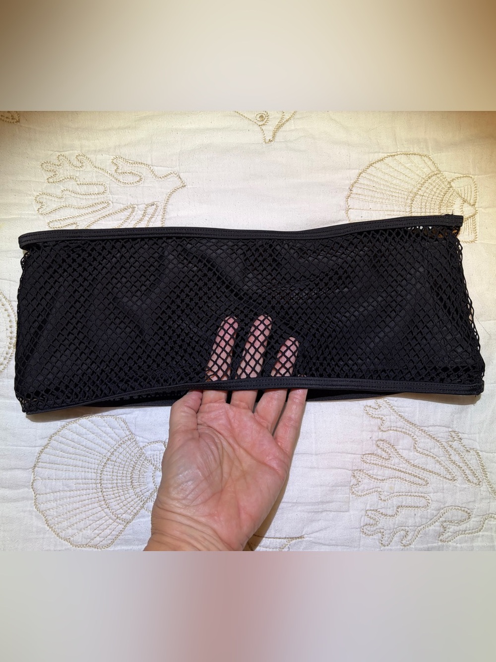 Sexy Black Mesh Bandeau Bikini Swimsuit Top